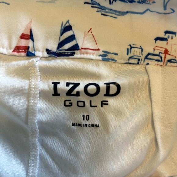 IZOD Golf Skort Size 10 – Nautical Sailboat Print Active Skirt Built-In Shorts - Picture 3 of 4